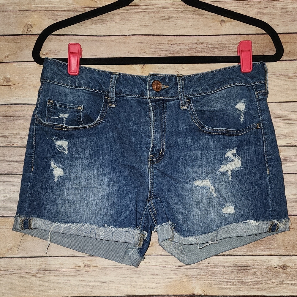 SO Distressed Blue Jean Shorts